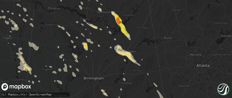 Hail map in Altoona, AL on June 1, 2026