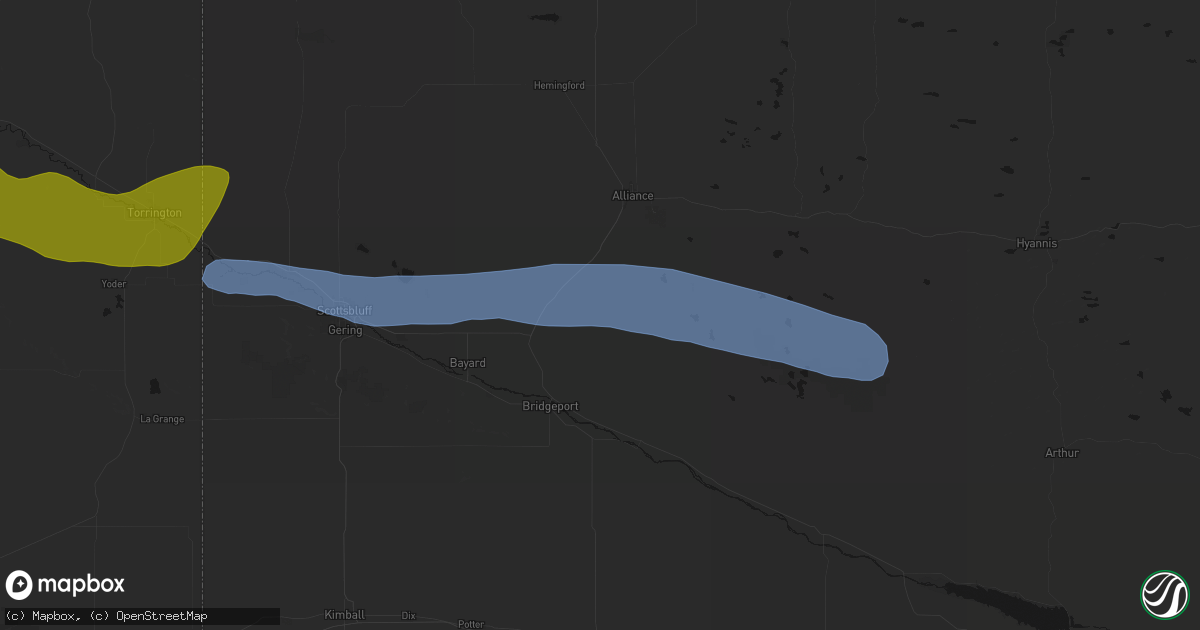 Hail map in Angora, NE on June 1, 2026