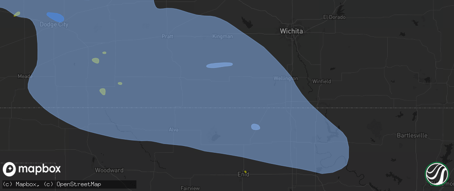 Hail map in Anthony, KS on June 1, 2026