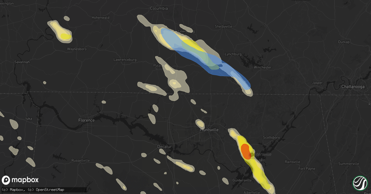 Hail map in Ardmore, AL on June 1, 2026