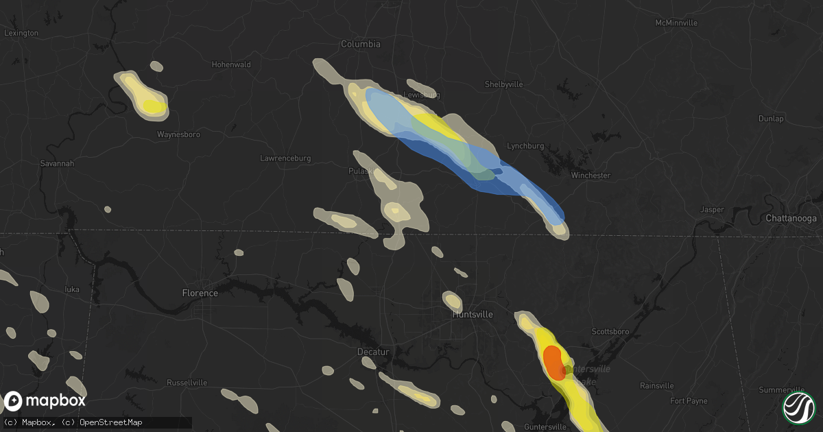 Hail map in Ardmore, TN on June 1, 2026
