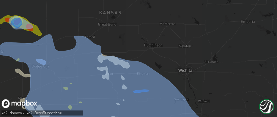 Hail map in Arlington, KS on June 1, 2026