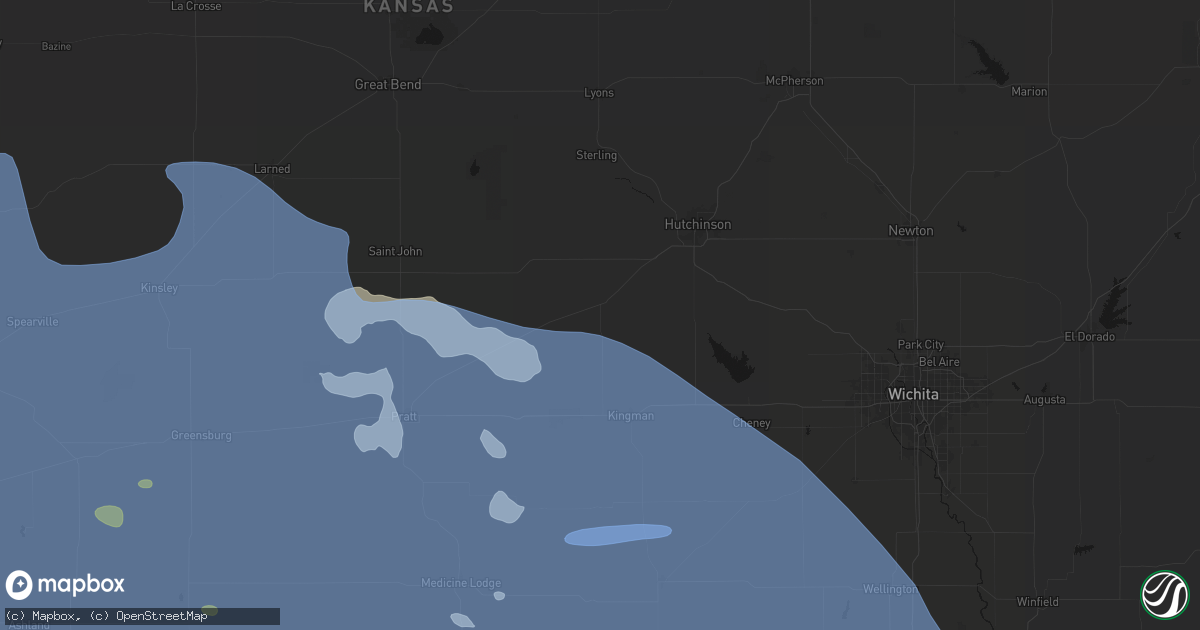 Hail map in Arlington, KS on June 1, 2026