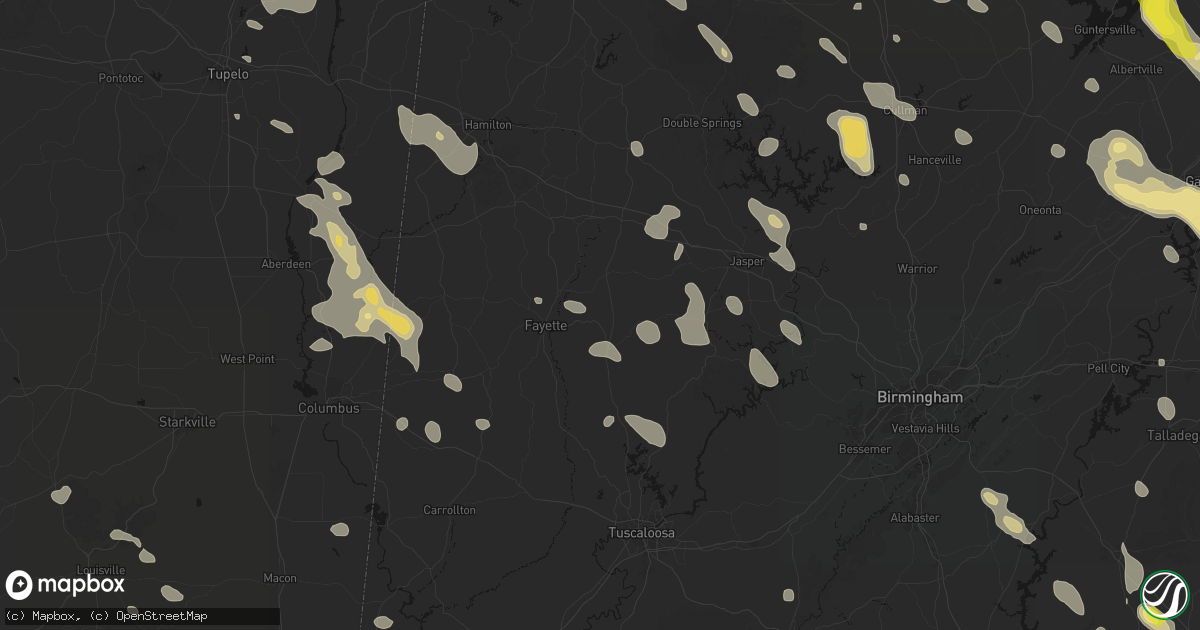 Hail map in Bankston, AL on June 1, 2026