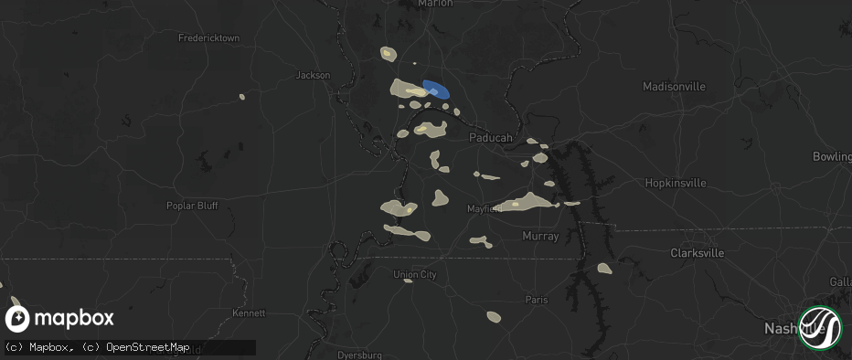 Hail map in Bardwell, KY on June 1, 2026