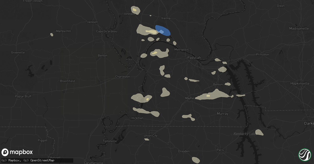Hail map in Bardwell, KY on June 1, 2026
