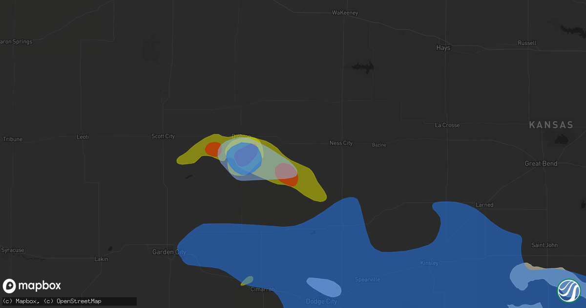 Hail map in Beeler, KS on June 1, 2026