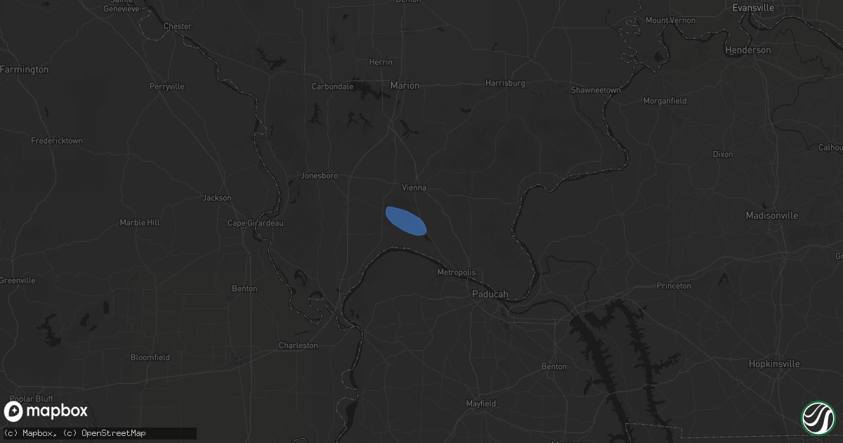 Hail map in Belknap, IL on June 1, 2026