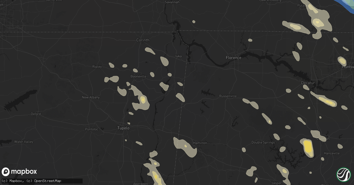 Hail map in Belmont, MS on June 1, 2026