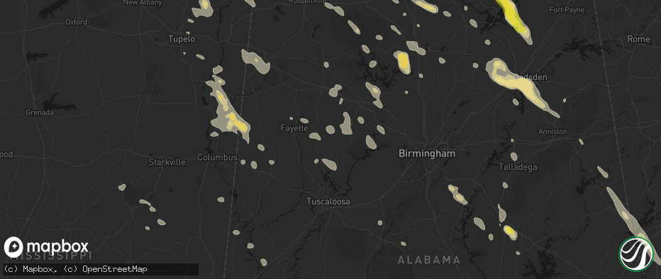 Hail map in Berry, AL on June 1, 2026