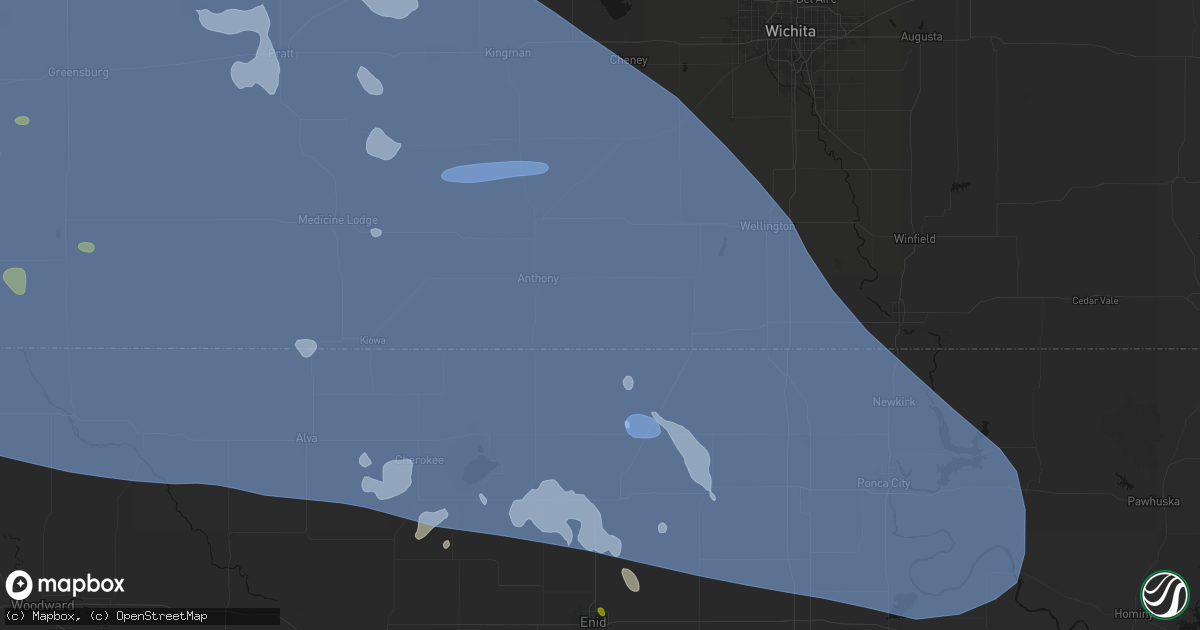 Hail map in Bluff City, KS on June 1, 2026