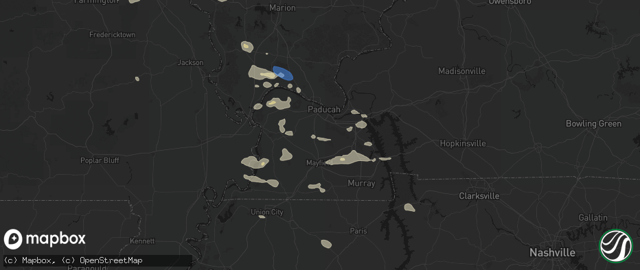 Hail map in Boaz, KY on June 1, 2026