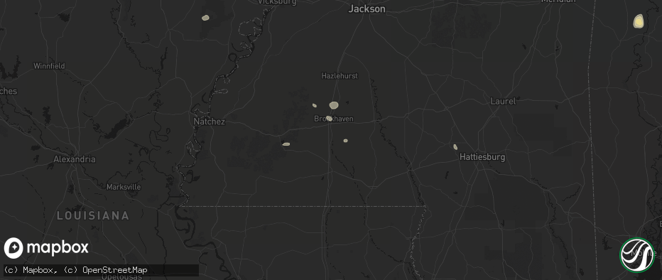 Hail map in Bogue Chitto, MS on June 1, 2026