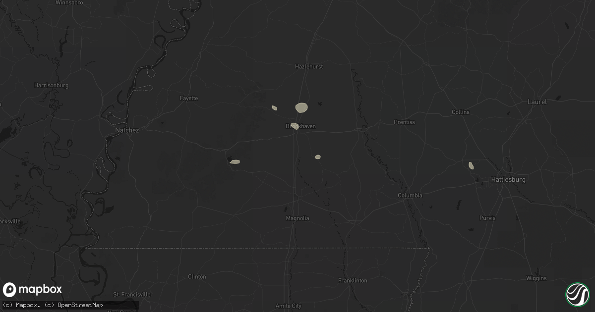 Hail map in Bogue Chitto, MS on June 1, 2026