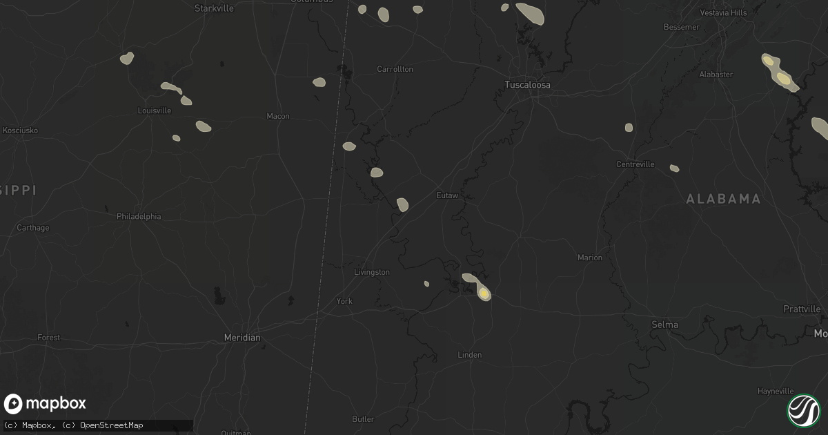 Hail map in Boligee, AL on June 1, 2026