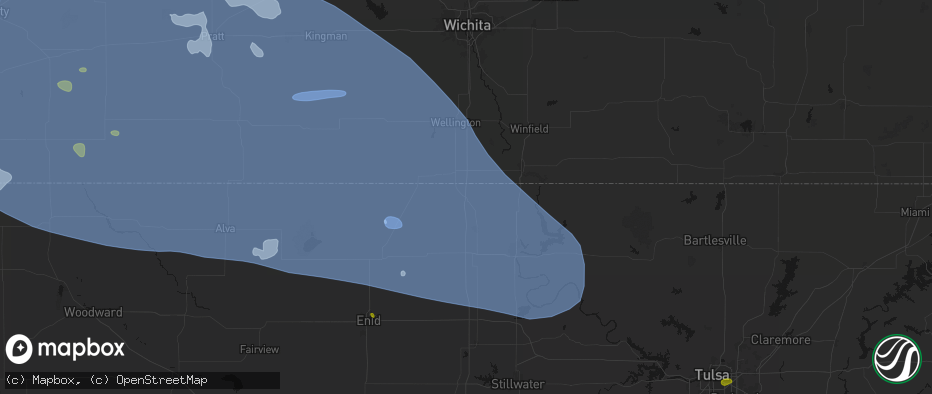 Hail map in Braman, OK on June 1, 2026