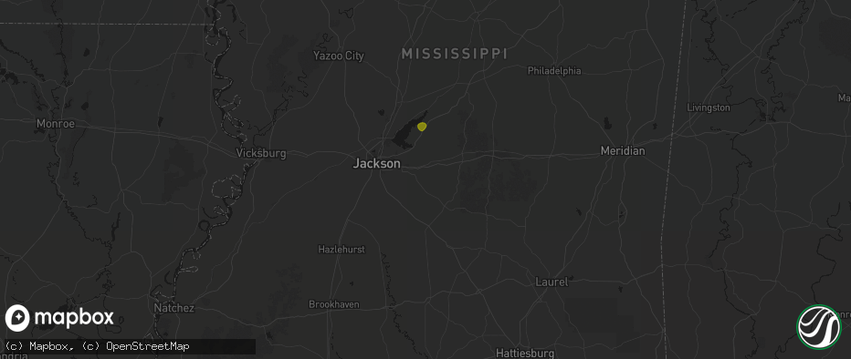 Hail map in Brandon, MS on June 1, 2026
