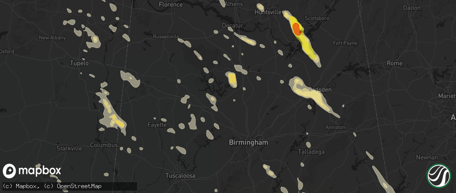 Hail map in Bremen, AL on June 1, 2026
