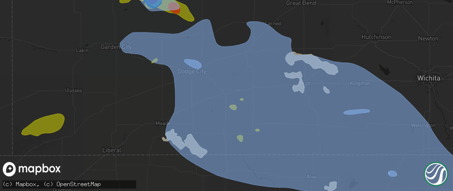 Hail map in Bucklin, KS on June 1, 2026