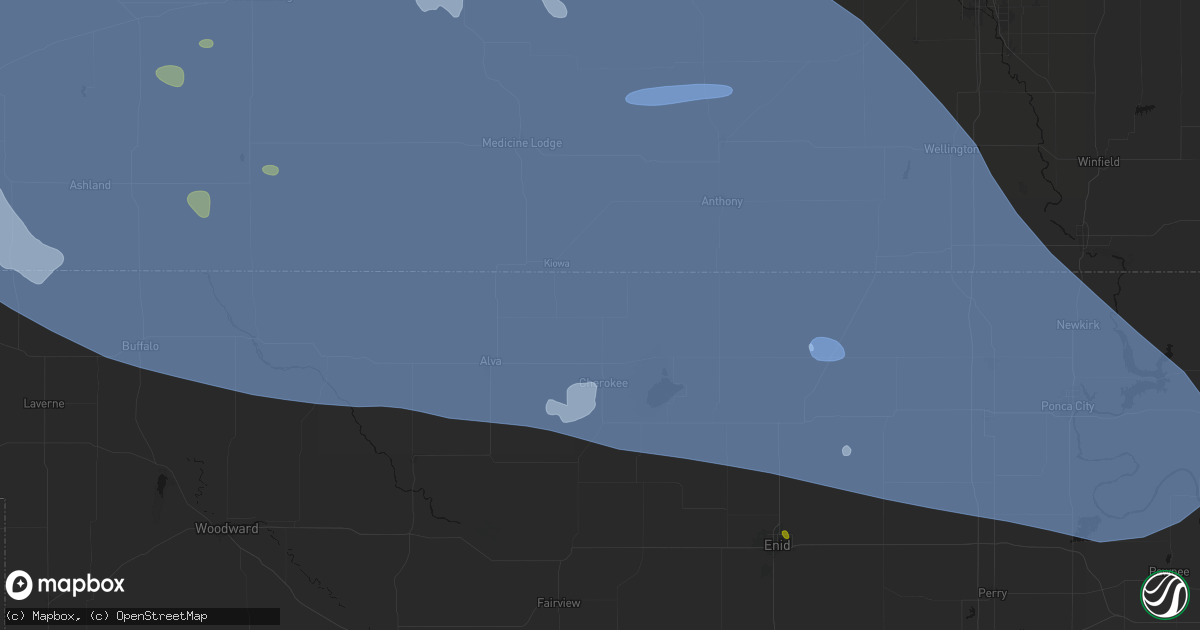Hail map in Burlington, OK on June 1, 2026
