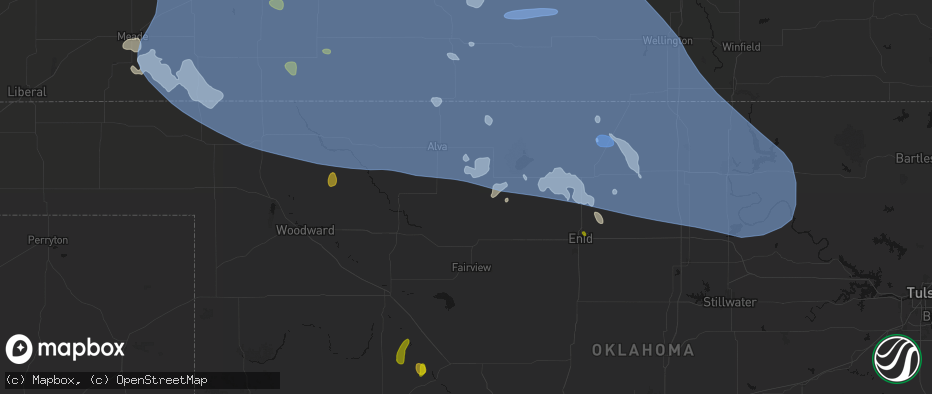 Hail map in Carmen, OK on June 1, 2026