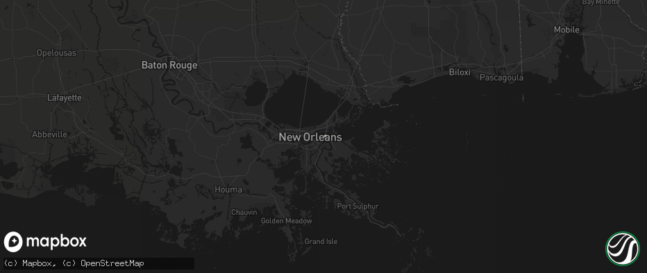 Hail map in Chalmette, LA on June 1, 2026