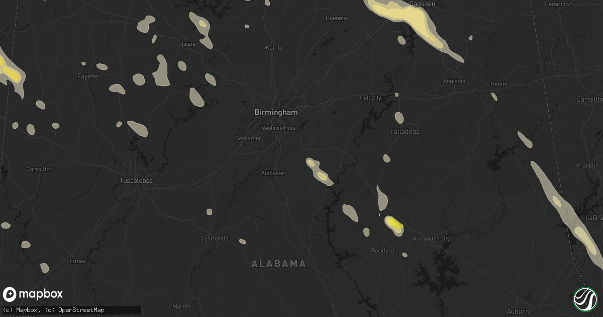 Hail map in Chelsea, AL on June 1, 2026