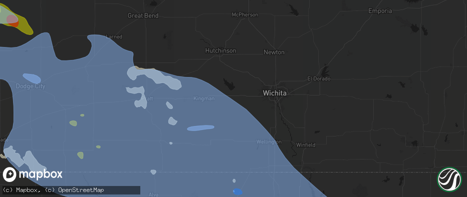 Hail map in Cheney, KS on June 1, 2026