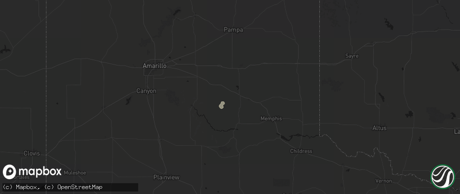 Hail map in Clarendon, TX on June 1, 2026