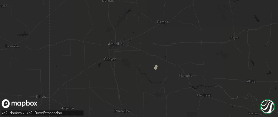 Hail map in Claude, TX on June 1, 2026