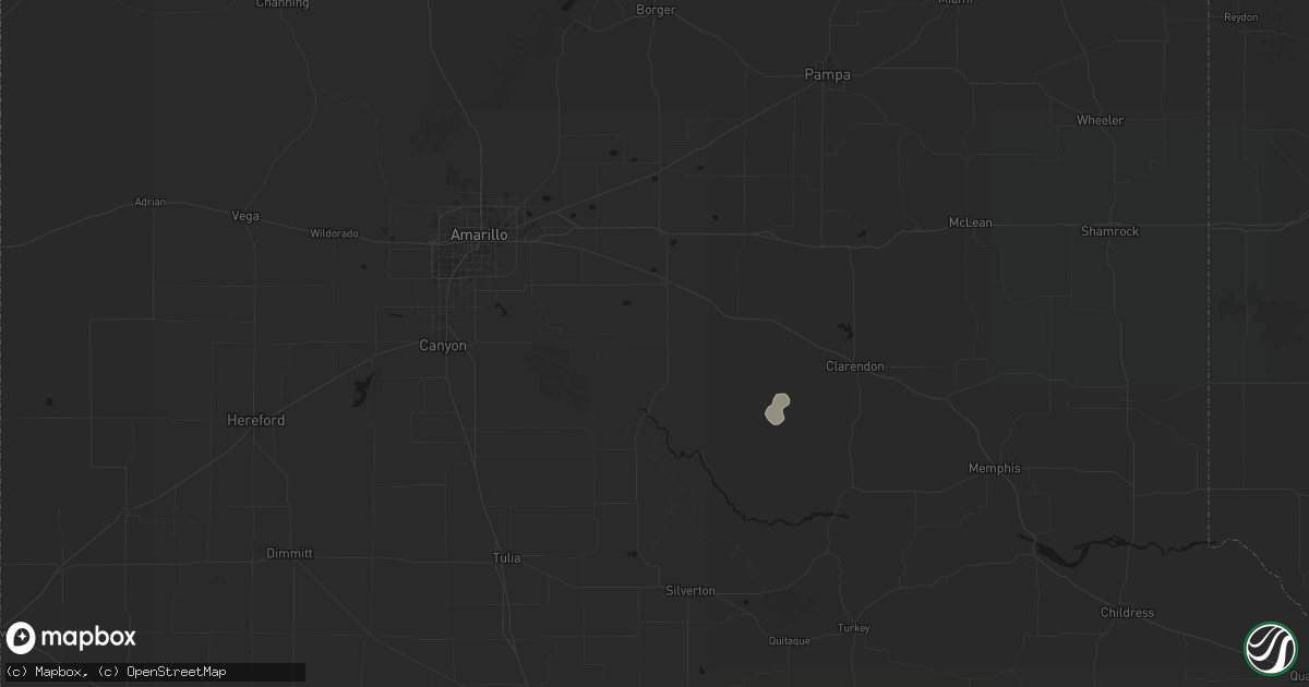 Hail map in Claude, TX on June 1, 2026