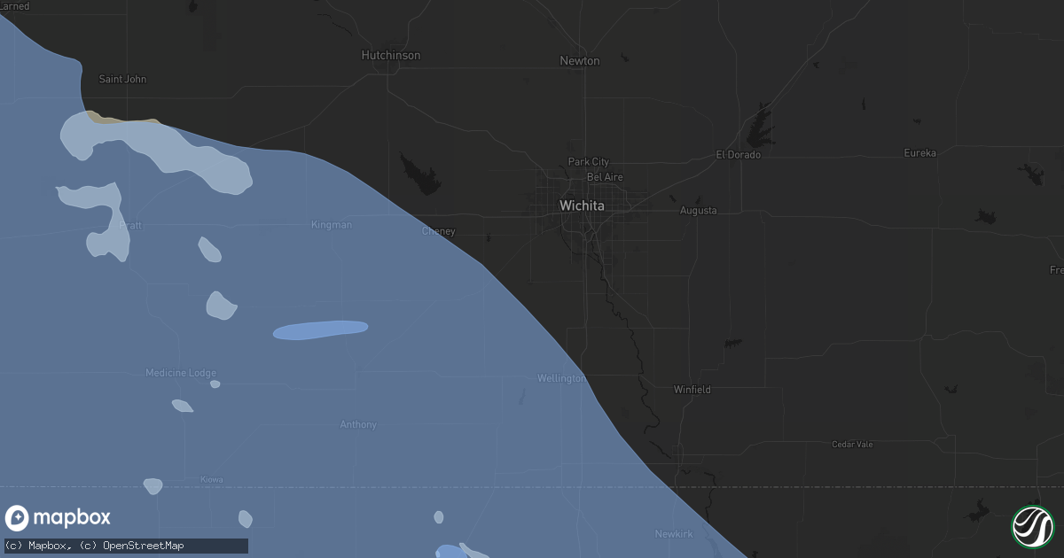 Hail map in Clearwater, KS on June 1, 2026