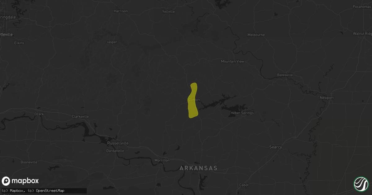 Hail map in Clinton, AR on June 1, 2026