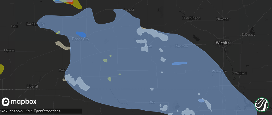 Hail map in Coats, KS on June 1, 2026