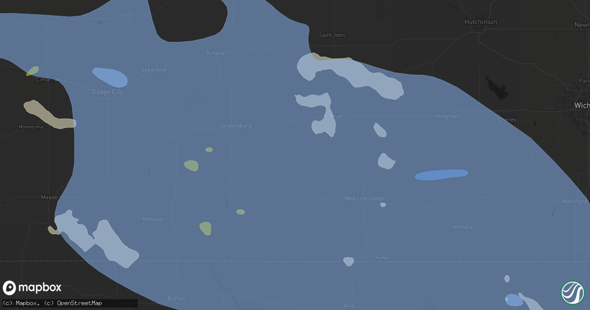Hail map in Coats, KS on June 1, 2026