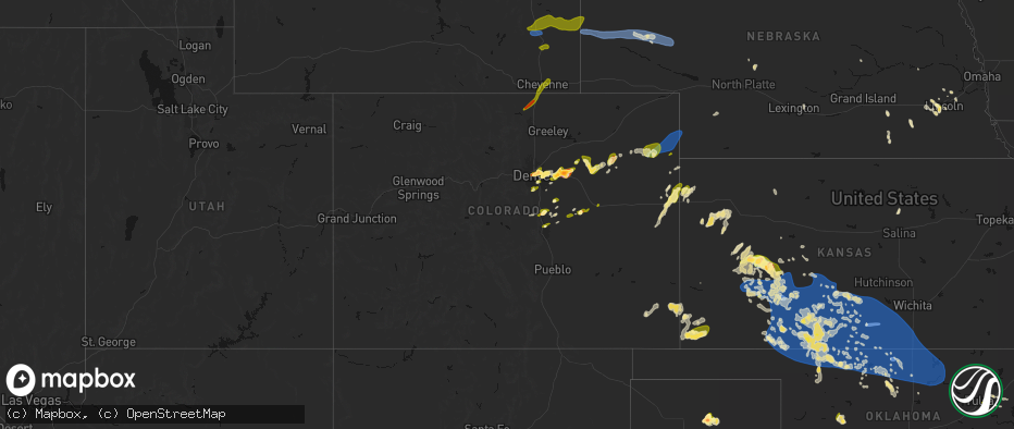 Hail map in Colorado on June 1, 2026