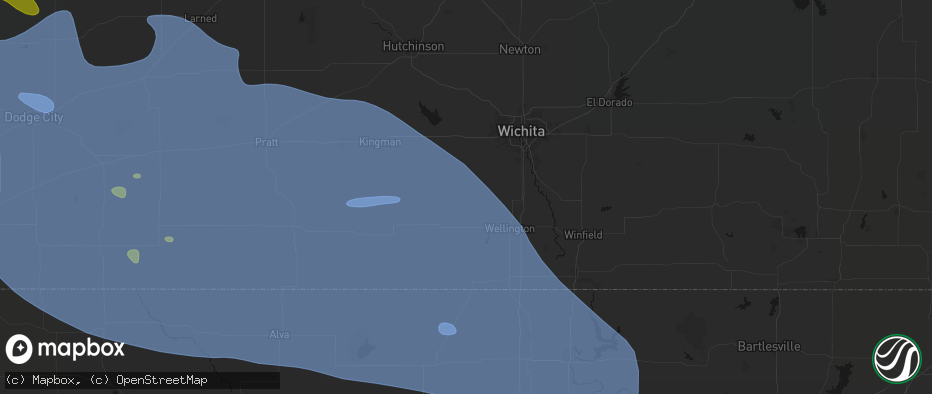 Hail map in Conway Springs, KS on June 1, 2026