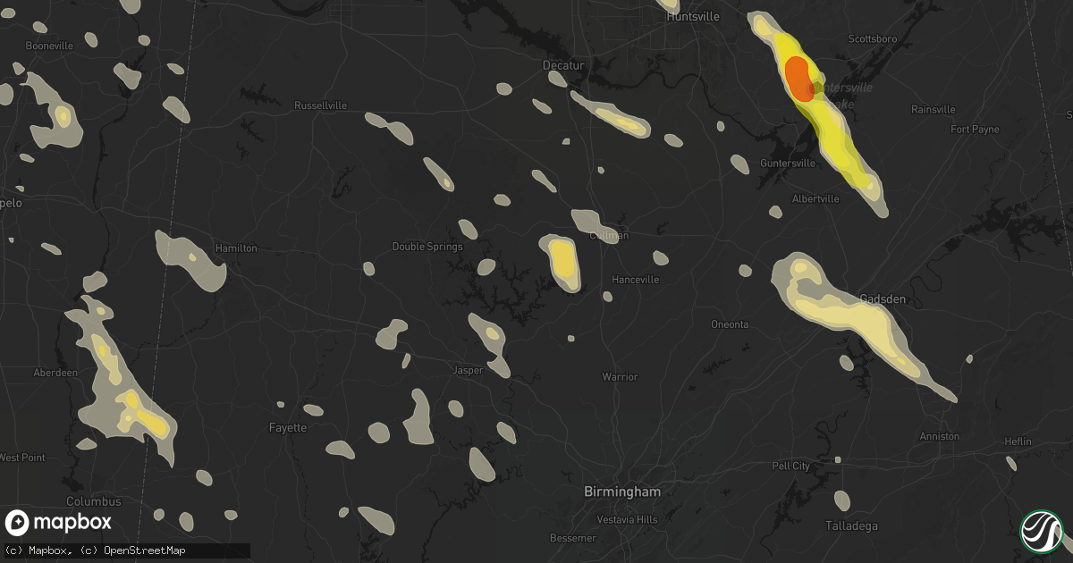 Hail map in Crane Hill, AL on June 1, 2026