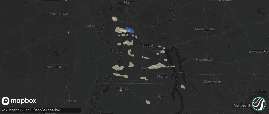 Hail map in Cunningham, KY on June 1, 2026