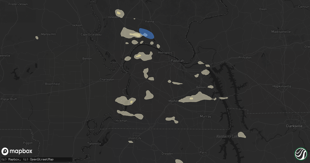 Hail map in Cunningham, KY on June 1, 2026