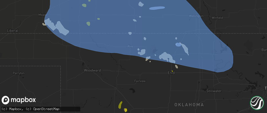 Hail map in Dacoma, OK on June 1, 2026