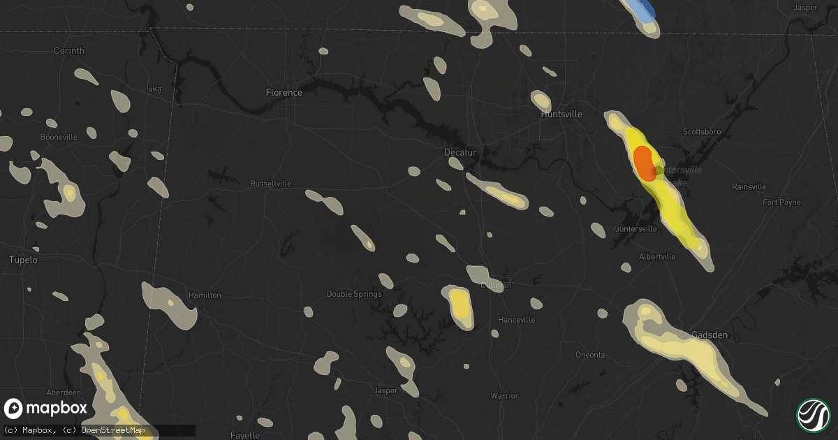 Hail map in Danville, AL on June 1, 2026