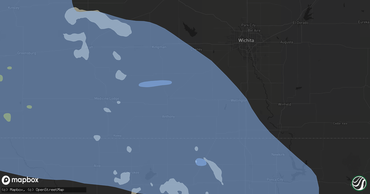 Hail map in Danville, KS on June 1, 2026