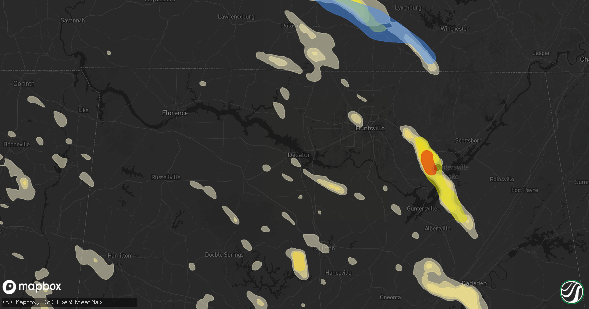 Hail map in Decatur, AL on June 1, 2026