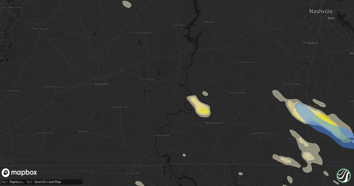 Hail map in Decaturville, TN on June 1, 2026