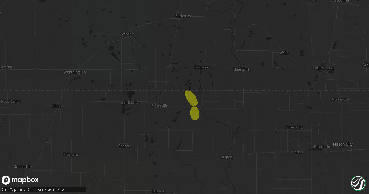 Hail map in Dolliver, IA on June 1, 2026