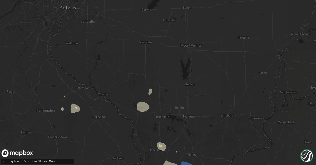 Hail map in Du Quoin, IL on June 1, 2026