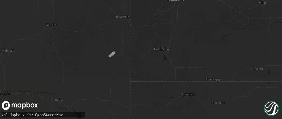Hail map in Edgemont, SD on June 1, 2026