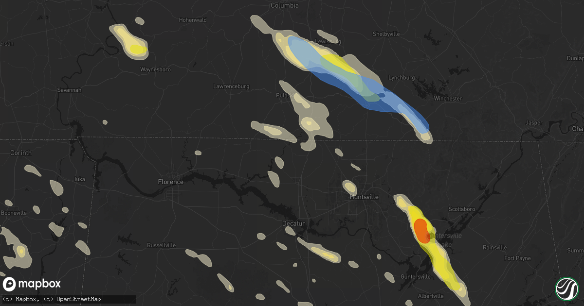 Hail map in Elkmont, AL on June 1, 2026