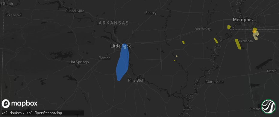 Hail map in England, AR on June 1, 2026